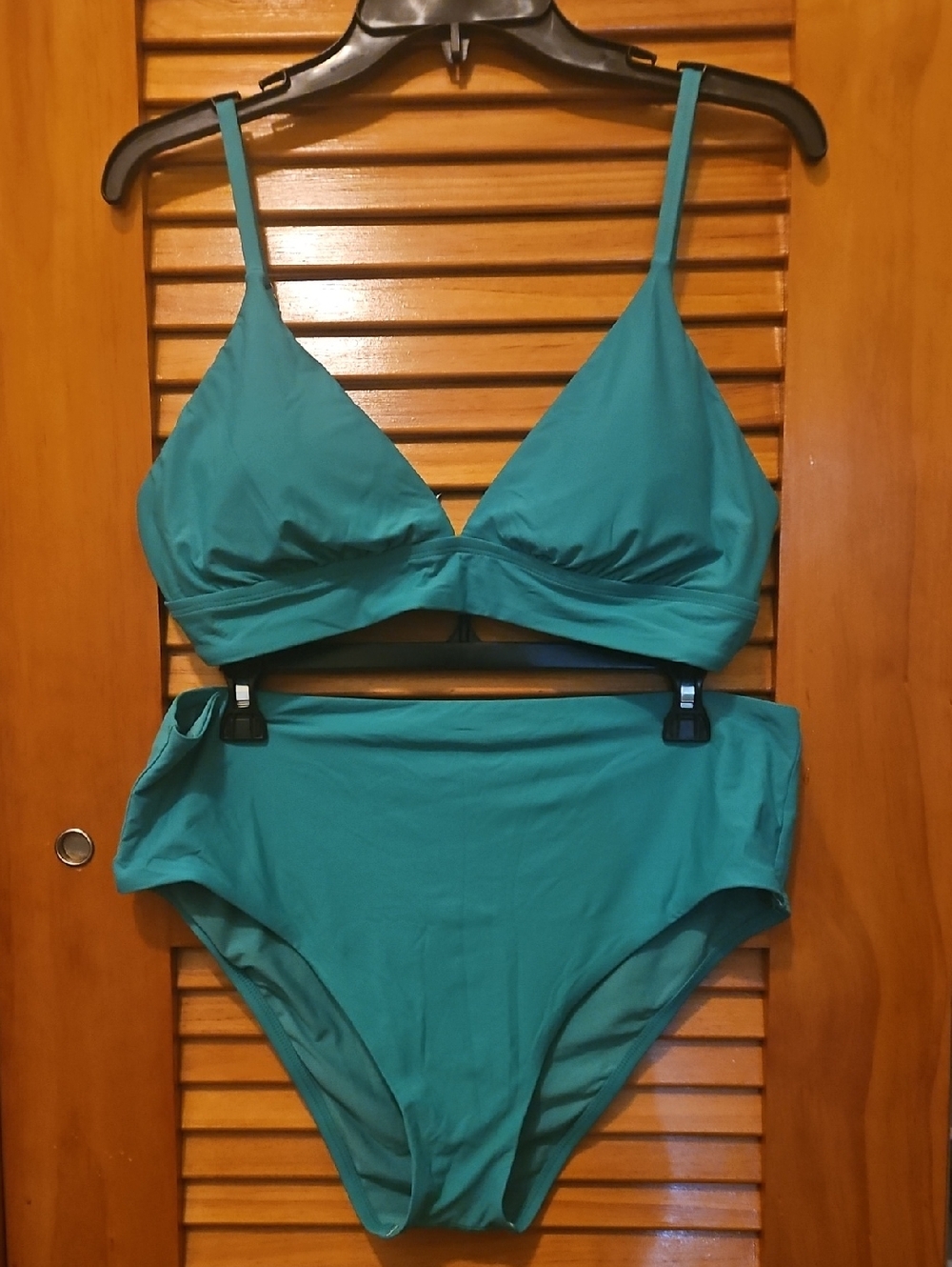 Puma Teal Two-Piece High-Waist Bikini